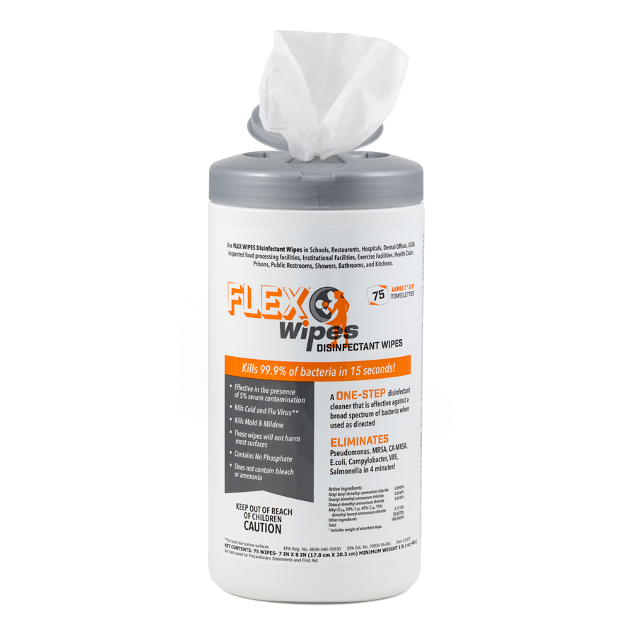 Schilling Supply Flex Disinfectant Wipes 7"x8" 75/Can 6/cs