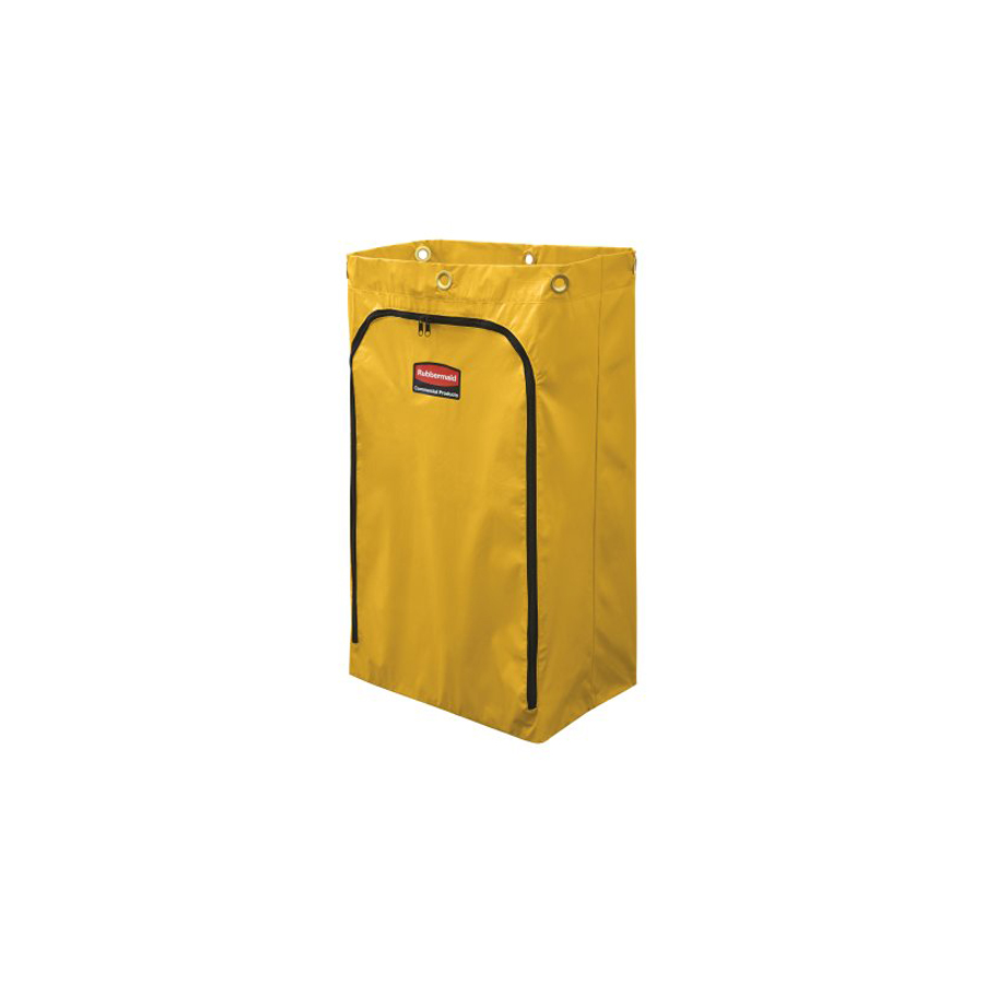 Rubbermaid Commercial 1966719 24 Gallon Zippered Vinyl Cleaning Cart Bag (Yellow)